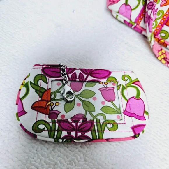 Vera Bradley 3pc tote, wallet & change purse pink floral - Picture 2 of 13